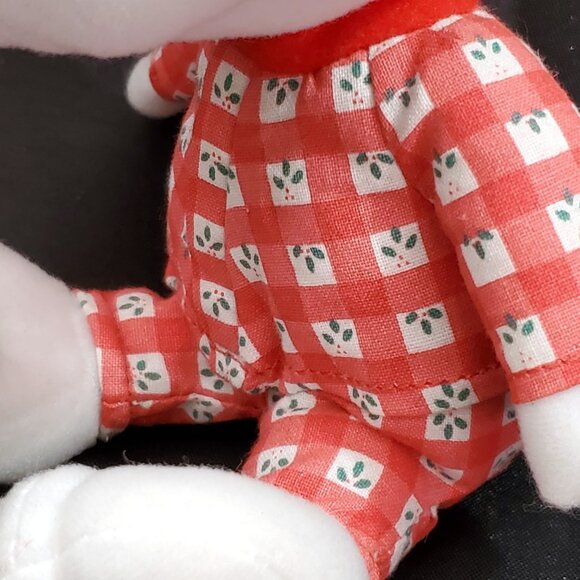 Peanuts SNOOPY plush jingle bell stuffed animal in Christmas Pajamas pjs Whitman - Picture 12 of 12